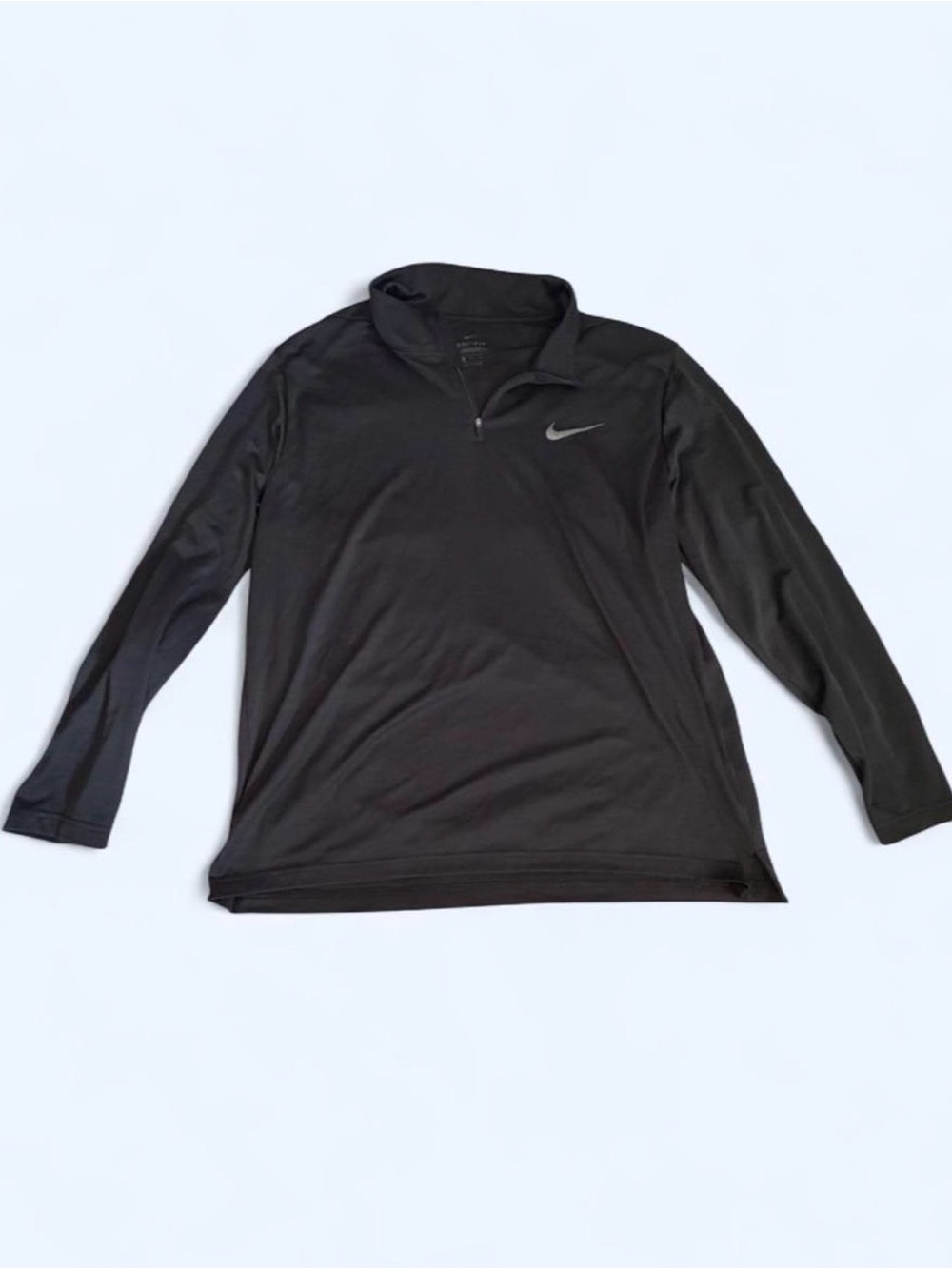Nike Men’s Black Dri-Fit Quarter-Zip Performance Long Sleeve Shirt